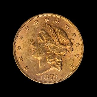 A United States 1873 Liberty Head: Closed 3 $20 Gold Coin