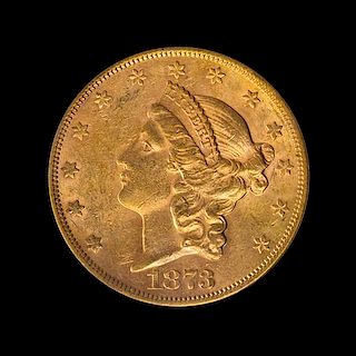 A United States 1873-S Liberty Head: Open 3 $20 Gold Coin