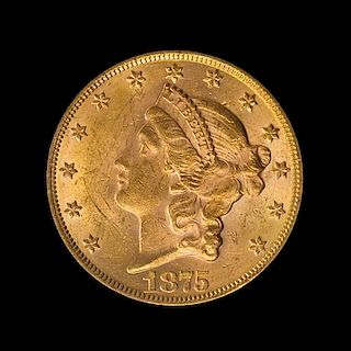 A United States 1875 Liberty Head $20 Gold Coin