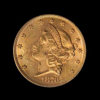 A United States 1876 Liberty Head $20 Gold Coin