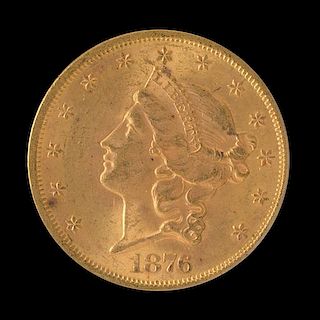A United States 1876-S Liberty Head $20 Gold Coin