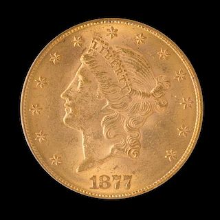 A United States 1877 Liberty Head $20 Gold Coin