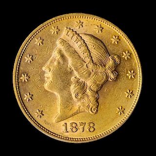 A United States 1878 Liberty Head $20 Gold Coin