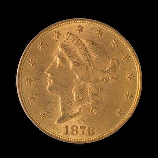 A United States 1878-S Liberty Head $20 Gold Coin