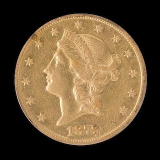 A United States 1879-CC Liberty Head $20 Gold Coin