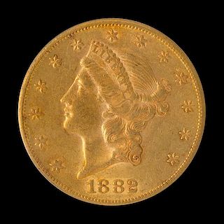 A United States 1882-CC Liberty Head $20 Gold Coin
