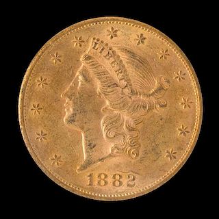 A United States 1882-S Liberty Head $20 Gold Coin