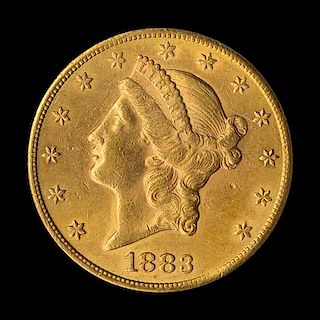 A United States 1883-CC Liberty Head $20 Gold Coin