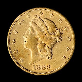 A United States 1883-S Liberty Head $20 Gold Coin