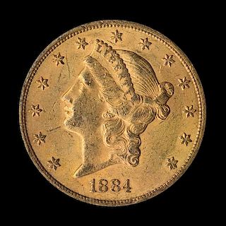 A United States 1884-CC Liberty Head $20 Gold Coin