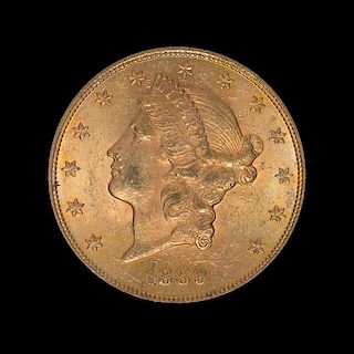 A United States 1889 Liberty Head $20 Gold Coin