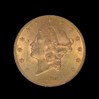 A United States 1890 Liberty Head $20 Gold Coin