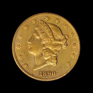 A United States 1890-CC Liberty Head $20 Gold Coin
