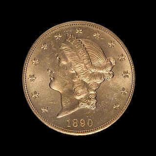 A United States 1890-S Liberty Head $20 Gold Coin