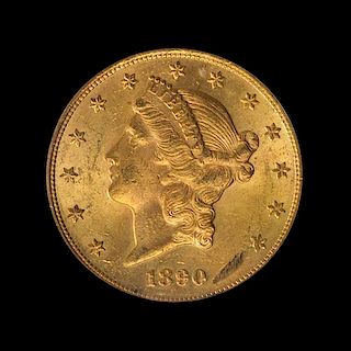 A United States 1890-S Liberty Head $20 Gold Coin