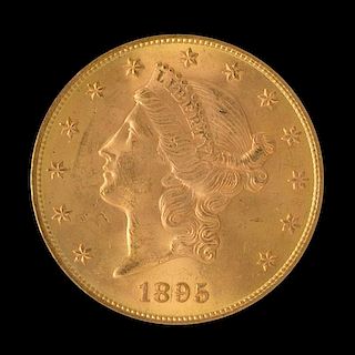 A United States 1895-S Liberty Head $20 Gold Coin