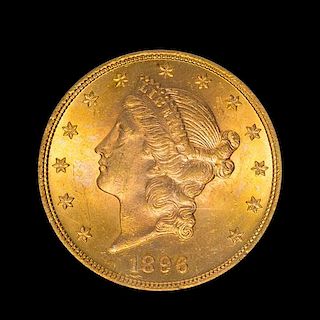 A United States 1896 Liberty Head $20 Gold Coin