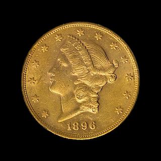 A United States 1896-S Liberty Head $20 Gold Coin