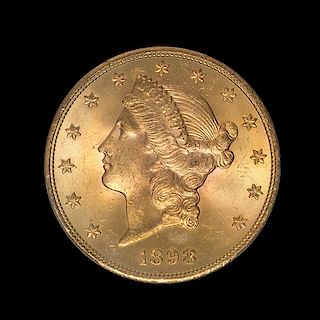 A United States 1898-S Liberty Head $20 Gold Coin