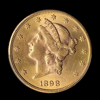 A United States 1898-S Liberty Head $20 Gold Coin