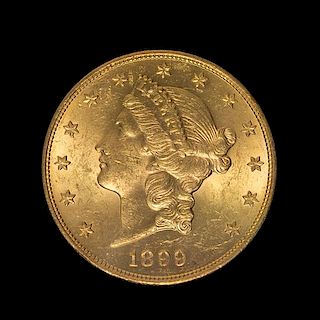 A United States 1899-S Liberty Head $20 Gold Coin