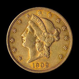 A United States 1902 Liberty Head $20 Gold Coin
