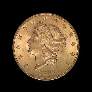 A United States 1903 Liberty Head $20 Gold Coin