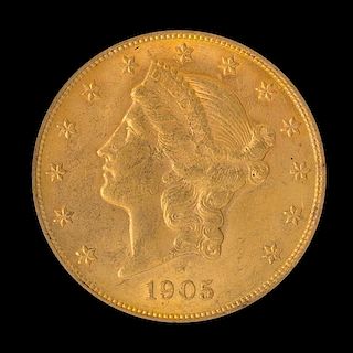 A United States 1905 Liberty Head $20 Gold Coin