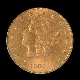A United States 1905-S Liberty Head $20 Gold Coin