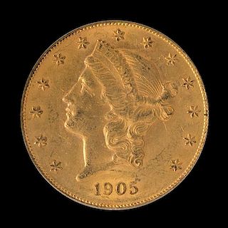 A United States 1905-S Liberty Head $20 Gold Coin