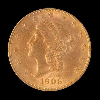 A United States 1906 Liberty Head $20 Gold Coin