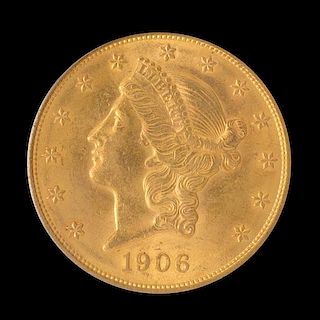 A United States 1906-D Liberty Head $20 Gold Coin