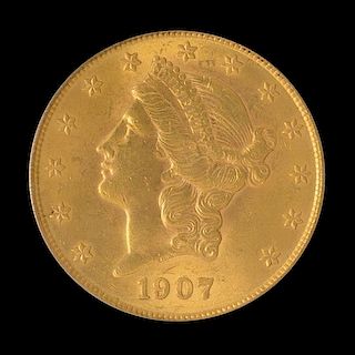A United States 1907 Liberty Head $20 Gold Coin