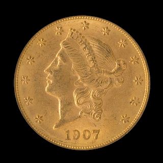 A United States 1907-D Liberty Head $20 Gold Coin