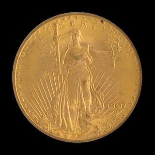 A United States 1907 Saint-Gaudens $20 Gold Coin