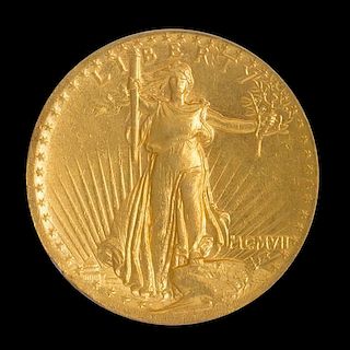 A United States 1907 Saint-Gaudens: High Relief-Wire Edge $20 Gold Coin
