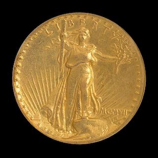 A United States 1907 Saint-Gaudens: High Relief-Wire Edge $20 Gold Coin