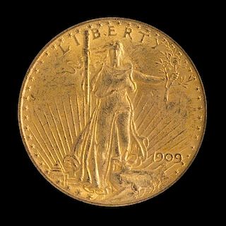 A United States 1909 Saint-Gaudens $20 Gold Coin