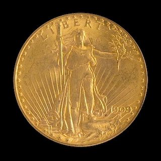 A United States 1909/8 Saint-Gaudens $20 Gold Coin