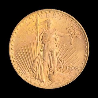 A United States 1909-S Saint-Gaudens $20 Gold Coin