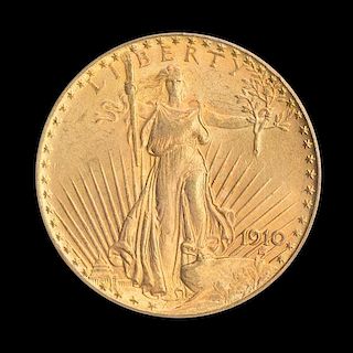 A United States 1910 Saint-Gaudens $20 Gold Coin