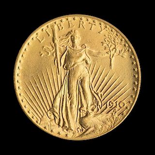 A United States 1910-D Saint-Gaudens $20 Gold Coin