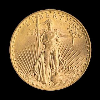 A United States 1911-D Saint-Gaudens $20 Gold Coin