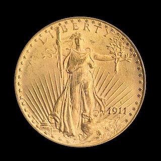 A United States 1911-S Saint-Gaudens $20 Gold Coin