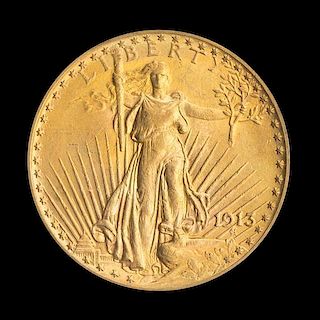 A United States 1913 Saint-Gaudens $20 Gold Coin
