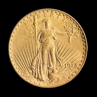 A United States 1913-S Saint-Gaudens $20 Gold Coin