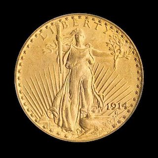 A United States 1914 Saint-Gaudens $20 Gold Coin