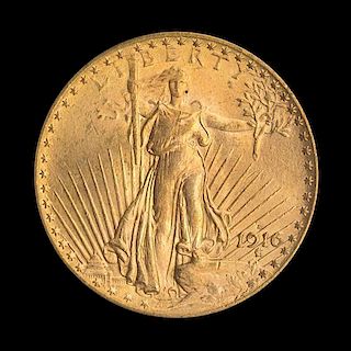 A United States 1916-S Saint-Gaudens $20 Gold Coin