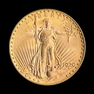 A United States 1920 Saint-Gaudens $20 Gold Coin