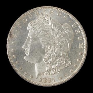 A United States 1881-S Morgan Silver Dollar Coin